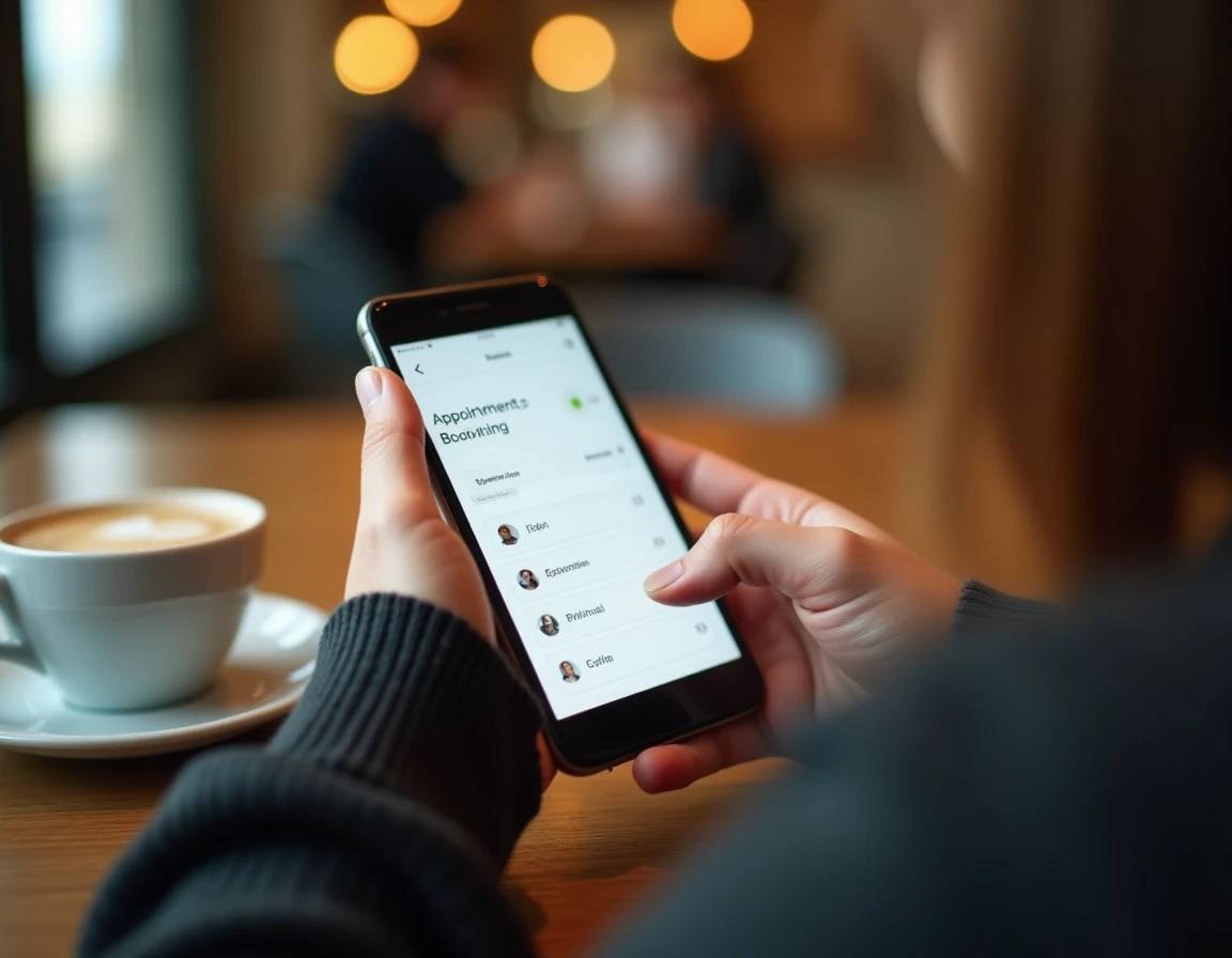 Gestion de rendez-vous professionnels sur smartphone via une application de planification dans un café